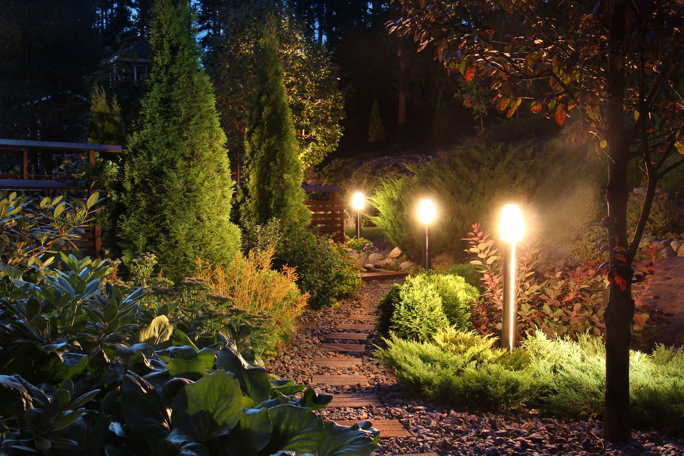 Gartenbeleuchtung des Weges